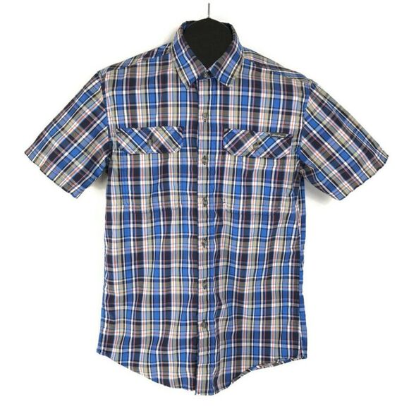 Eddie Bauer Short Sleeve Button Up Shirt Men's Size Small Plaid Casual Outdoor - Picture 1 of 10